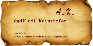 Agárdi Krisztofer névjegykártya
