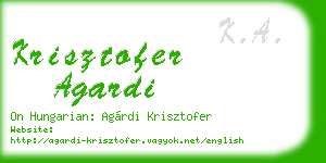 krisztofer agardi business card