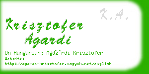 krisztofer agardi business card